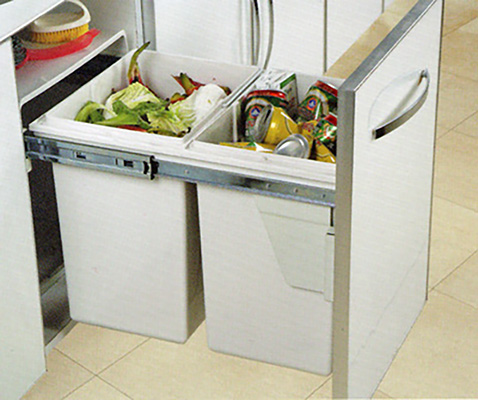Pull Out Twin Bins Door Mounted 40Lt DB-20C